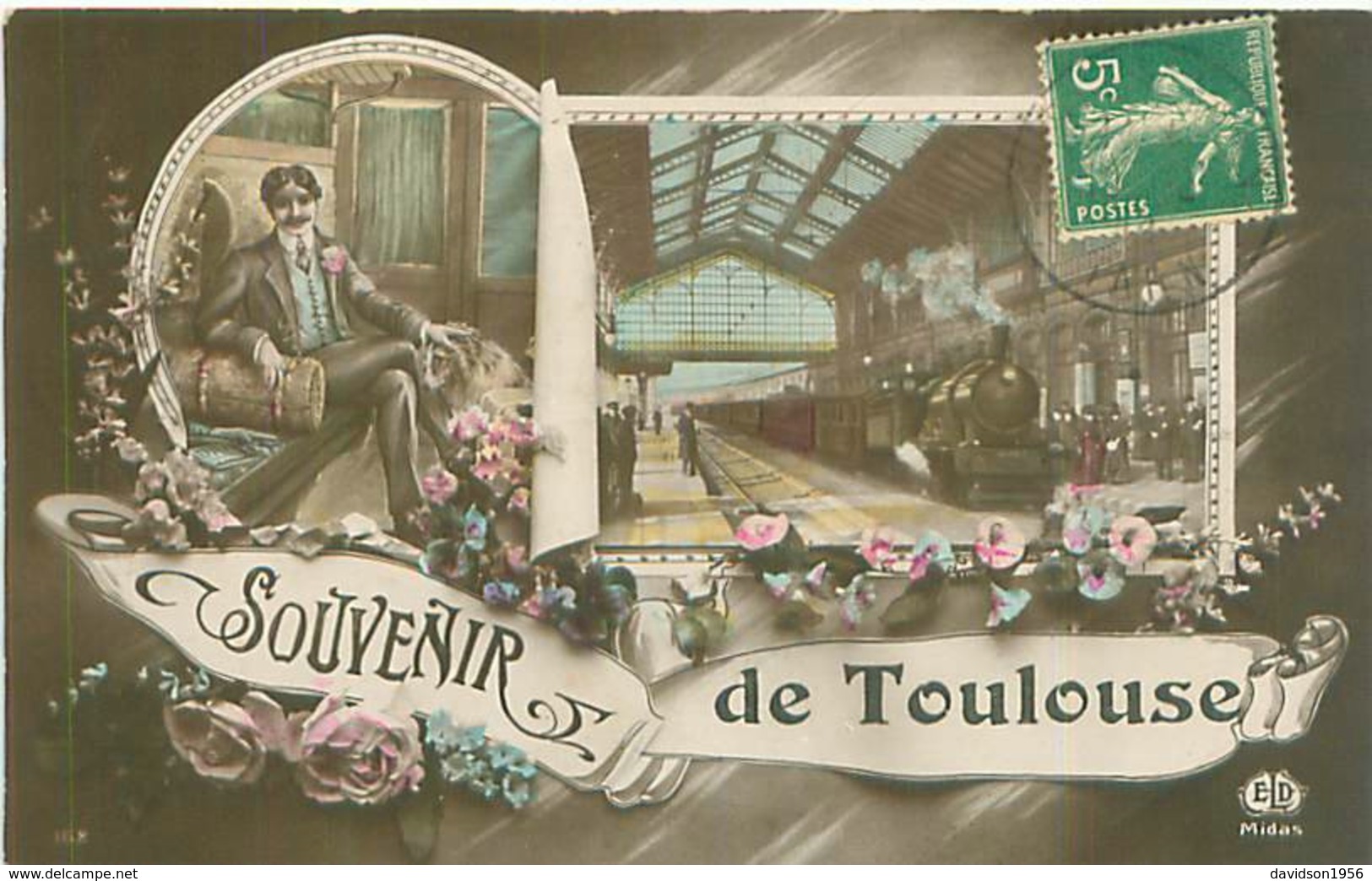 Souvenir De Toulouse , Gare Avec Train        J1023 - Toulouse