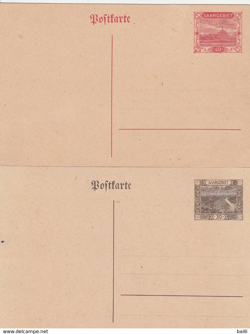 Sarre 2 Entiers Postaux Différents - Postal Stationery