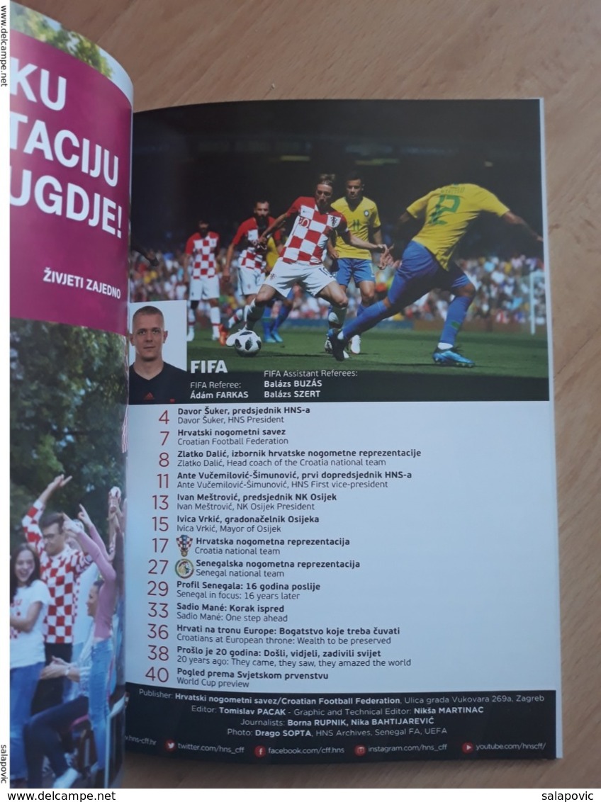 Hrvatska - Senegal Sluzbeni Program Football Match Program Croatia Vs Senegal - Bücher