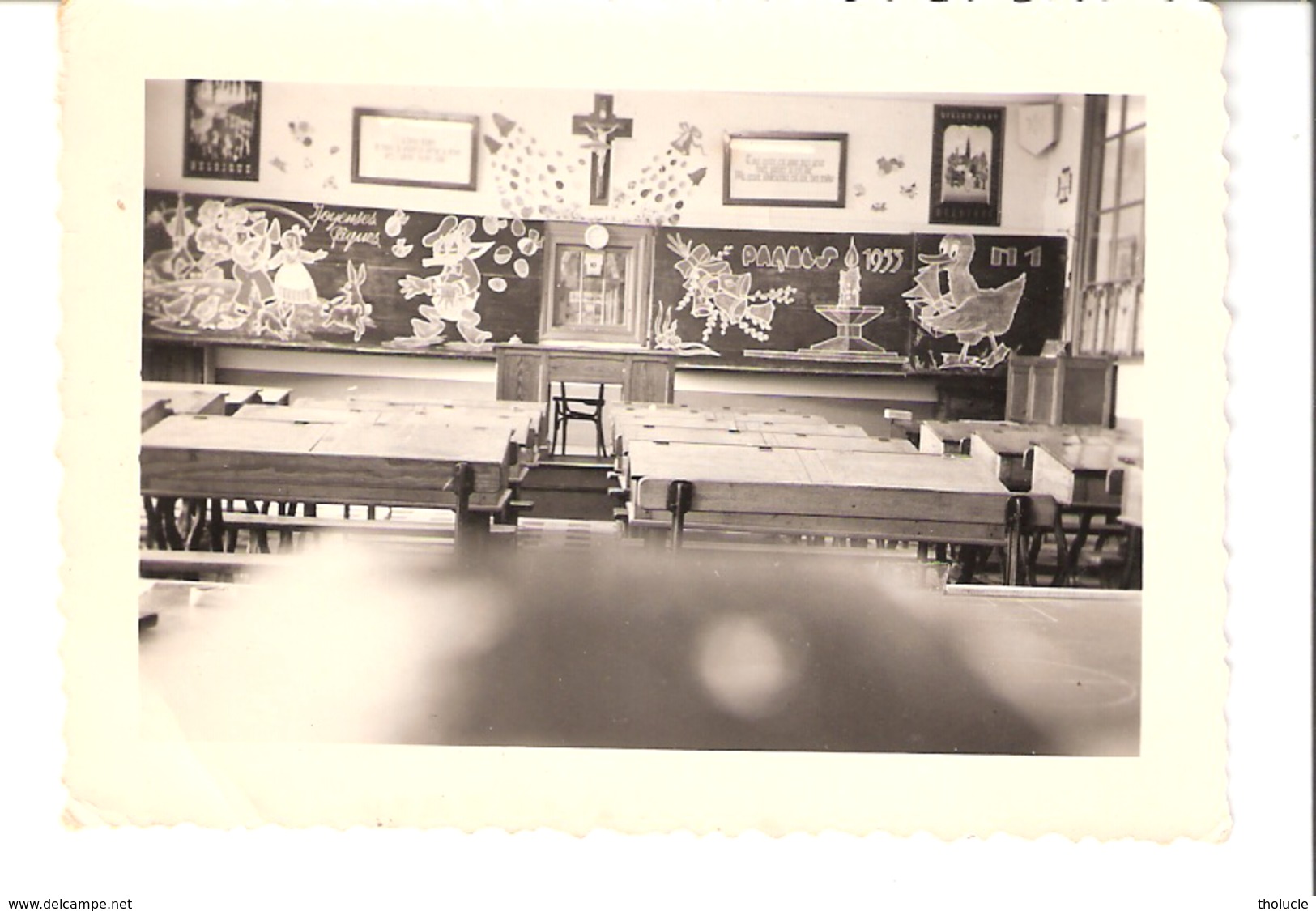 Photo Originale-Carlsbourg-Institut St-Joseph-Pâques1955-cours De Dessin à L'Ecole Normale-format: 10x7 Cm - Lieux