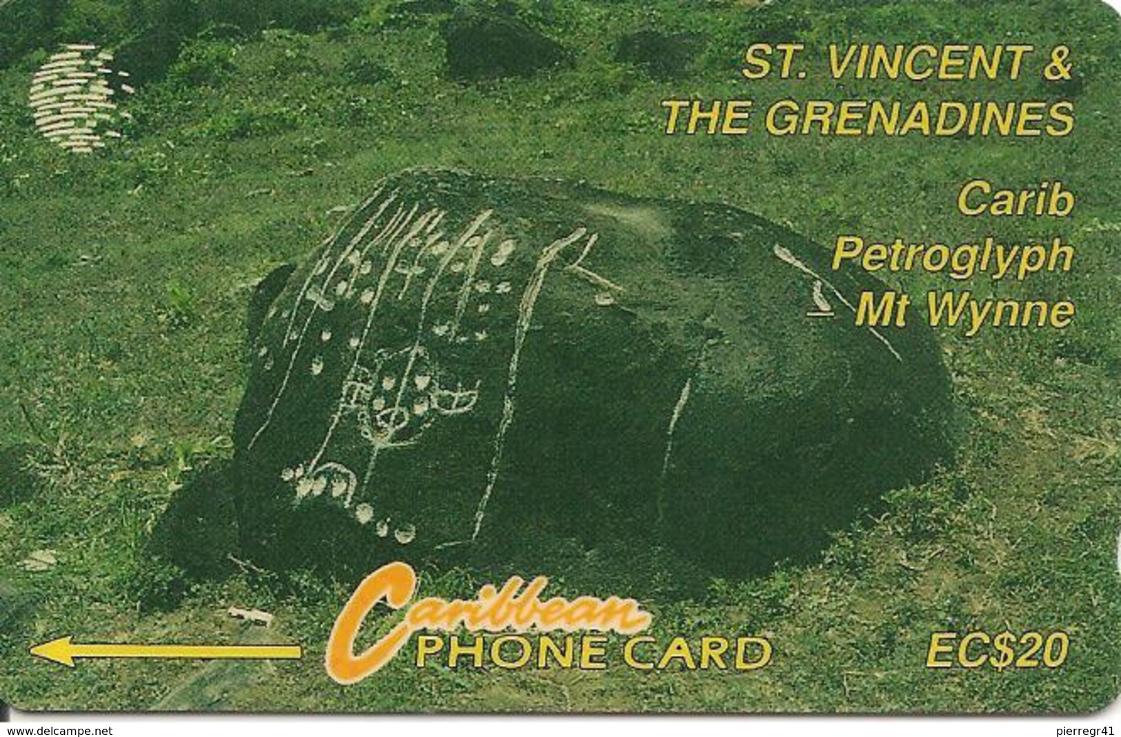 CARTE-µ-MAGNETIQUE-St VINCENT & Les GRENADINES-EC20$CARIB PETROGLYPH /Mt WYNNE-EC20-BE-RARE - Saint-Vincent-et-les-Grenadines