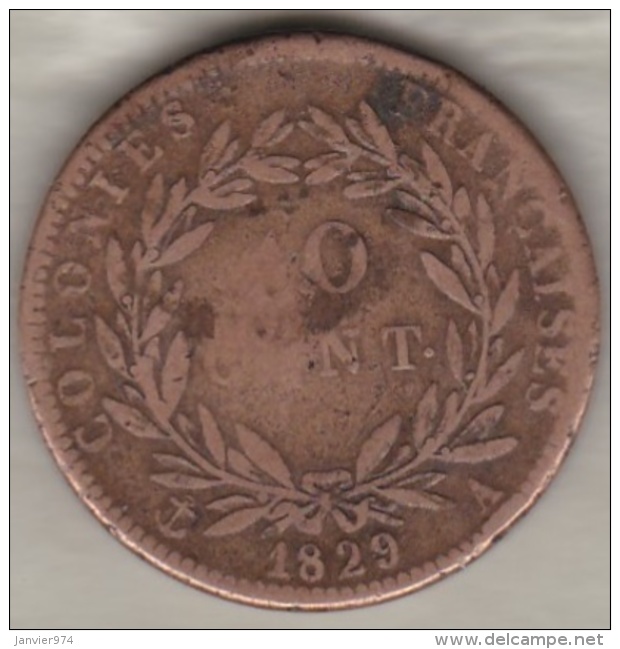 Guyane. 10 Centimes 1829 A Paris  Charles X Colonies Françaises - Frans-Guyana