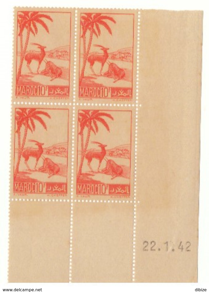 3 Coins Datés De 4 Timbres N° 177, 196, Et 197. France Colonies Maroc 1941 à 1942 - Ungebraucht