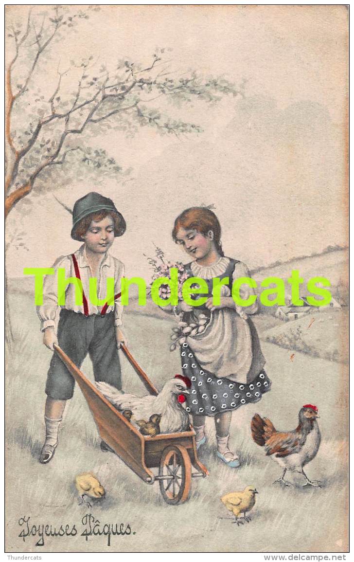 CPA ILLUSTRATEUR  VIENNE  ARTIST SIGNED ART NOUVEAU 4056 PAQUES EASTER GIRL BOY FILLE GARCON - Vienne