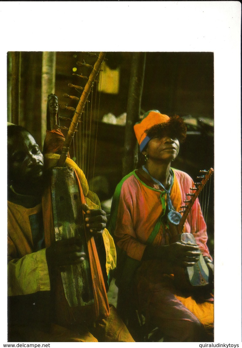 Musiciens FANG GABON SUPERBE CPSM 15X10,5 Animée Bon état Voir Scans - Gabon