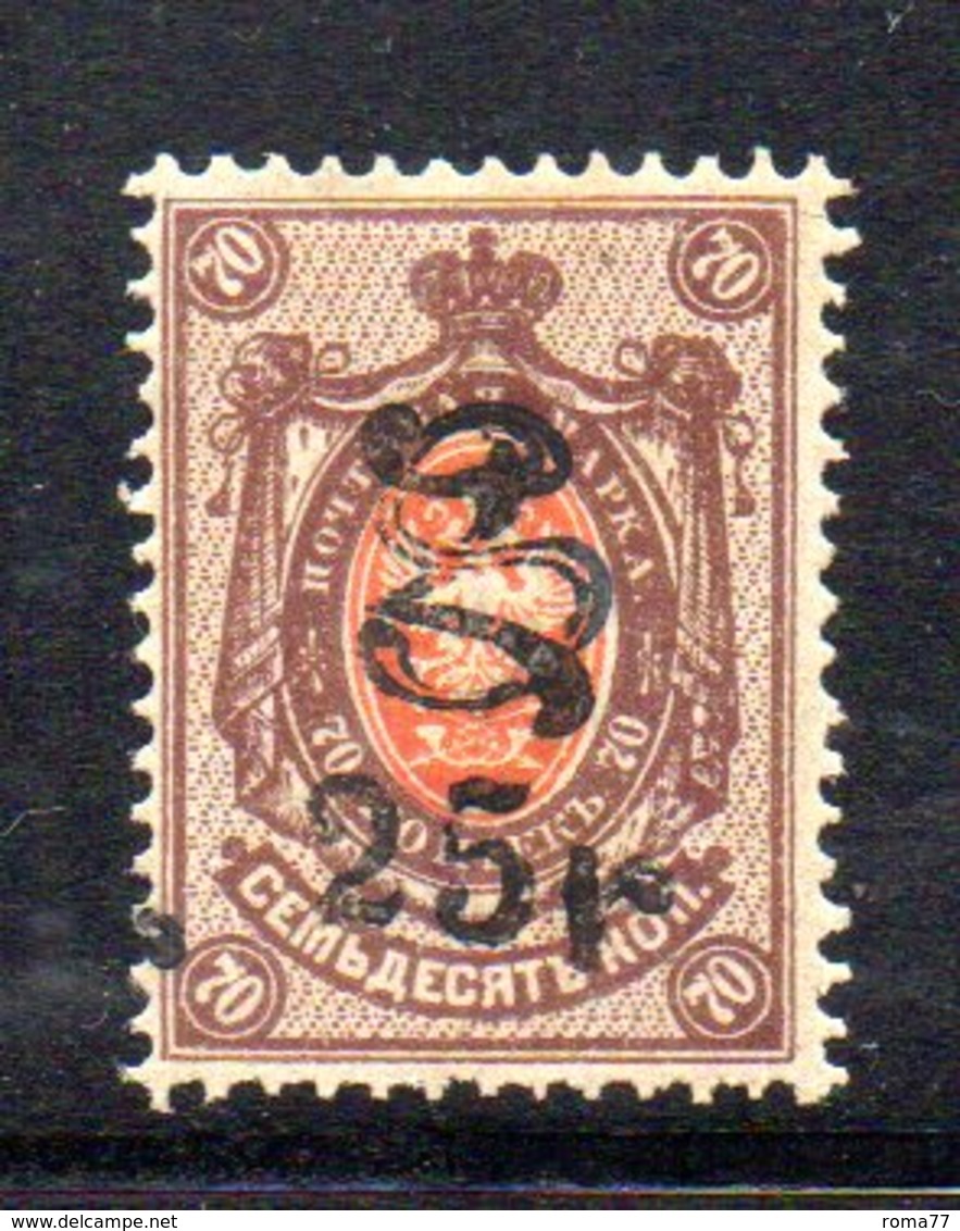 702 490 - ARMENIA 1920 , 25R / 70 K. Unificato N. 54 Nuovo ***  OLIVA - Armenien