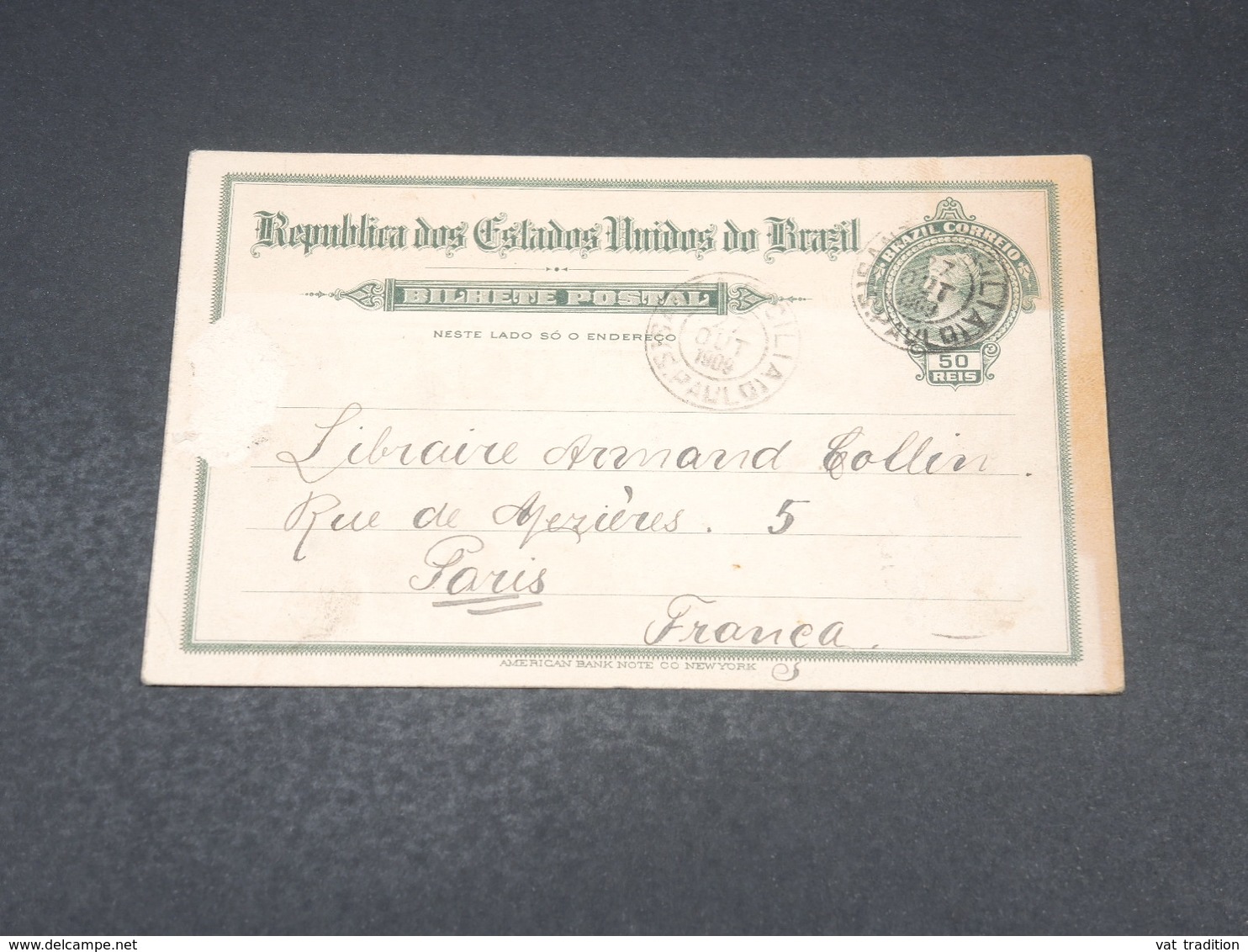 BRÉSIL - Entier Postal De Sao Paulo Pour Paris En 1909 - L 19090 - Entiers Postaux