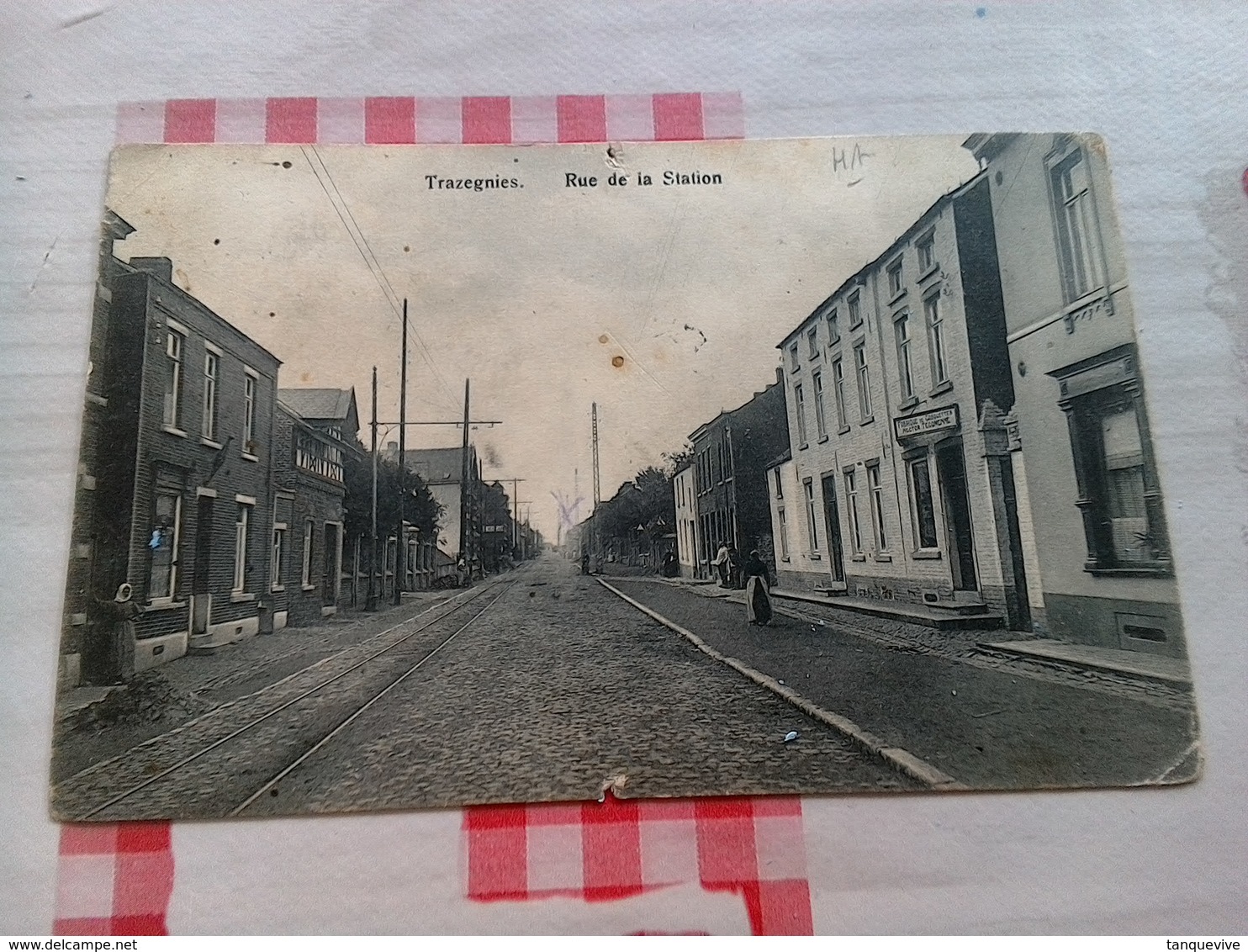 Trazegnies Rue Gouy Courcelles Souvret Rare Carte Photo Commerce Voir état - Courcelles