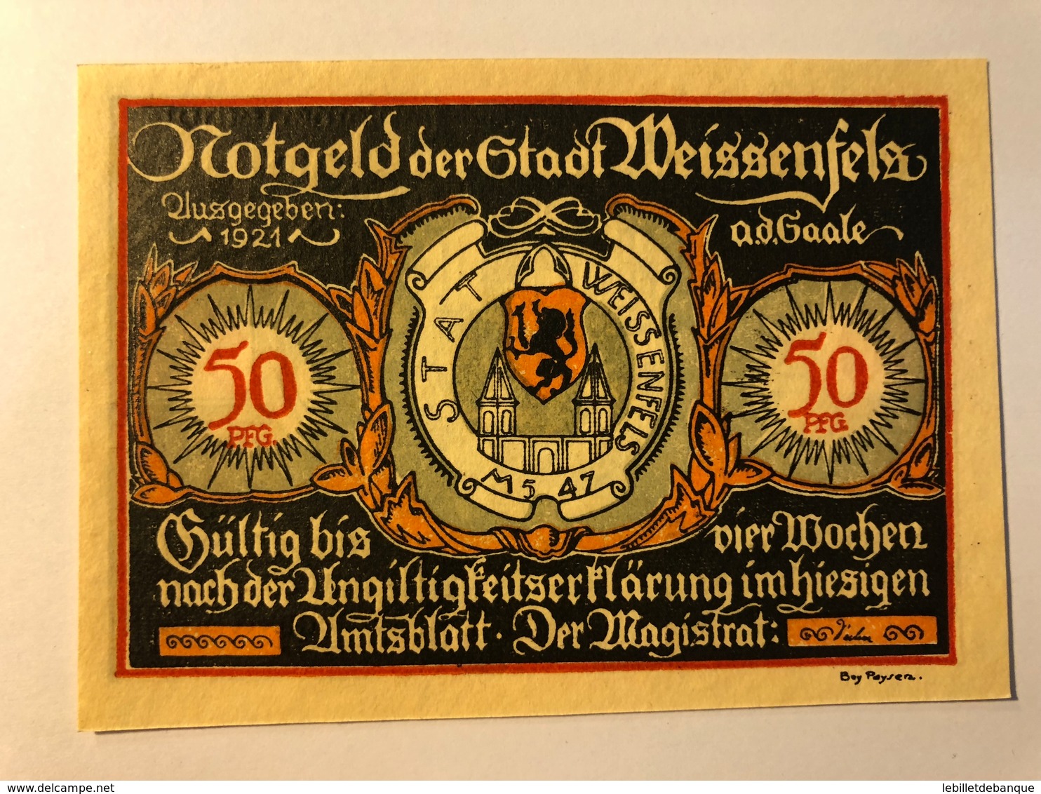 Allemagne Notgeld Weissenfeld 50 Pfennig - Collections