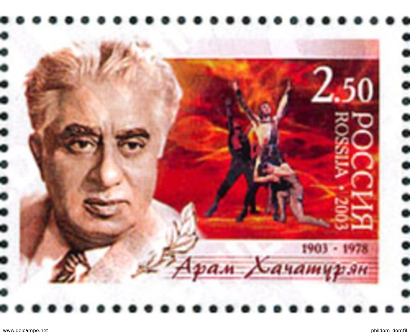 Ref. 127745 * MNH * - RUSSIA. 2003. CENTENARY OF THE BIRTH OF ARAM KHATCHATURIAN . CENTENARIO DEL NACIMIENTO DE ARAM KHA - Nuovi