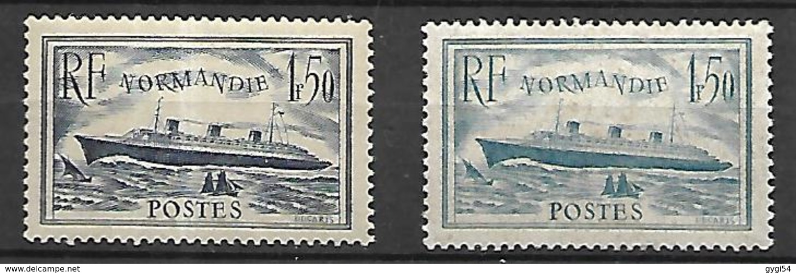 France 1935   Paquebot Normandie  Cat Yt N° 299 Et 300  N* MLH - Usati