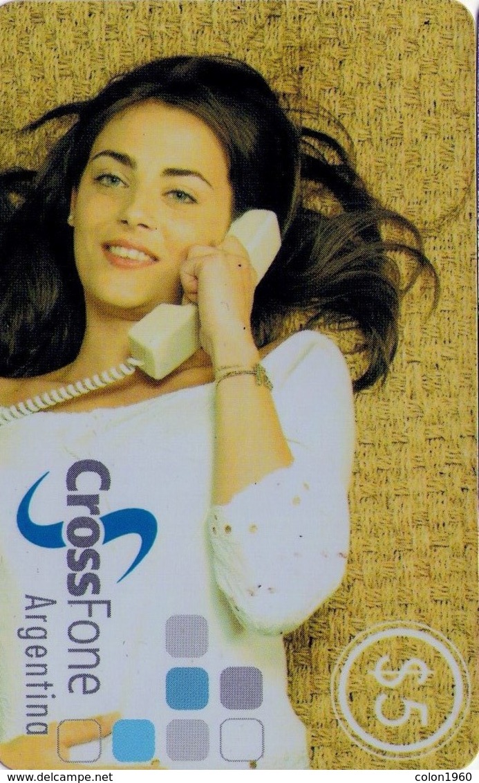 TARJETA TELEFONICA DE ARGENTINA, PREPAGO. PRE-0090, CROSSFONE, MUJER CON TELEFONO. (145). - Argentina