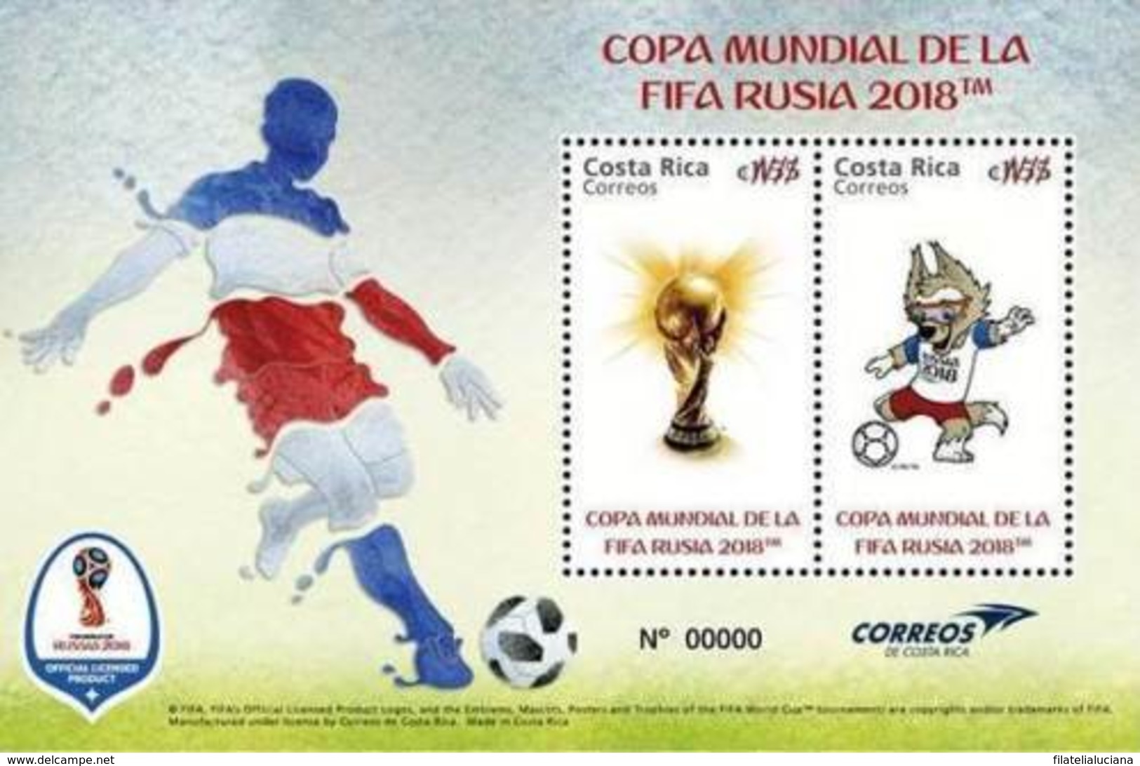 Costa Rica New Issue MNH Soccer Word Cup Russia 2018 - 2018 – Russia