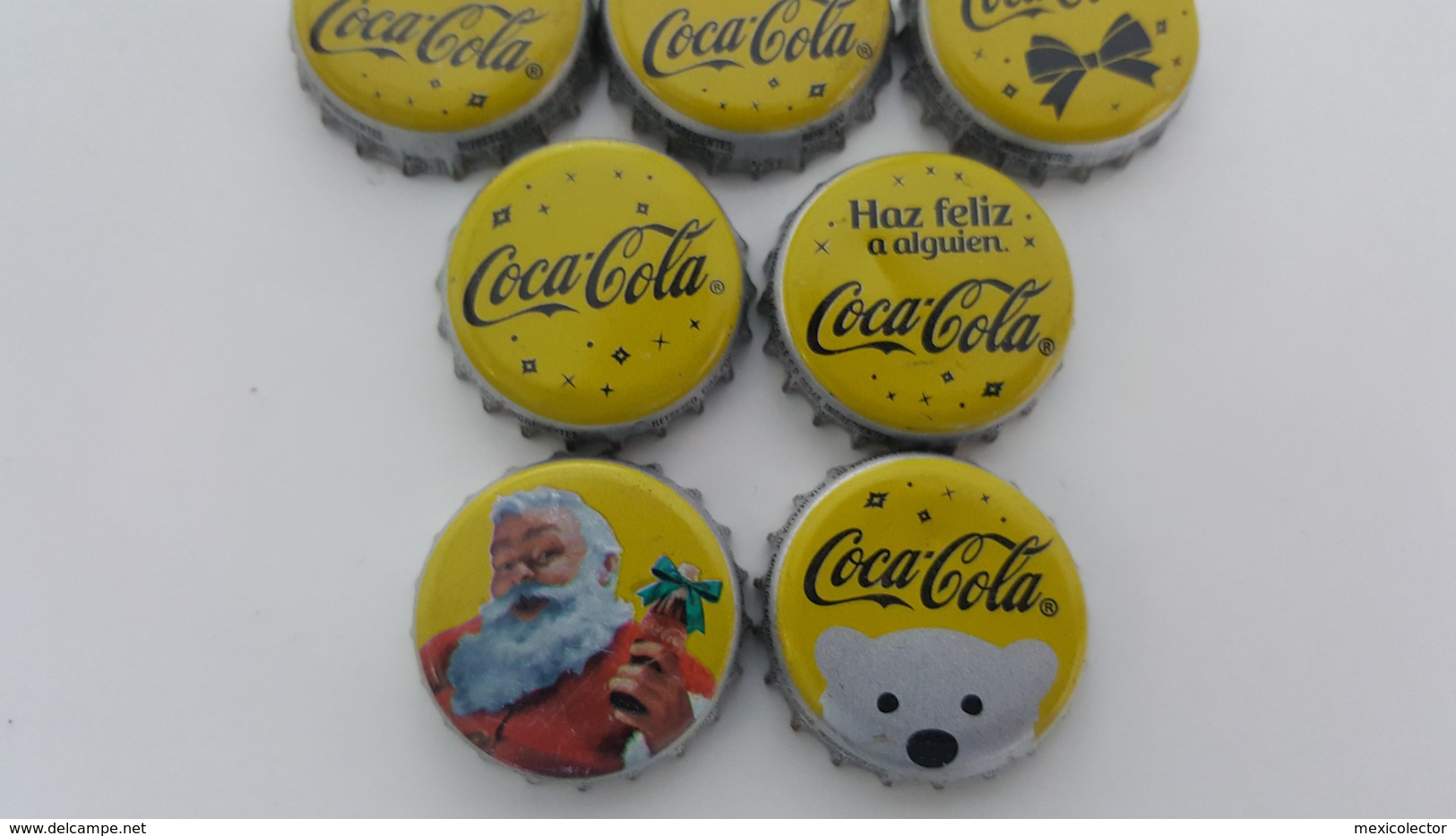 MEXICO - 7 BOTTLE CAPS - COCA COLA - CHRISTMAS 2014  - FULL SET - Soda