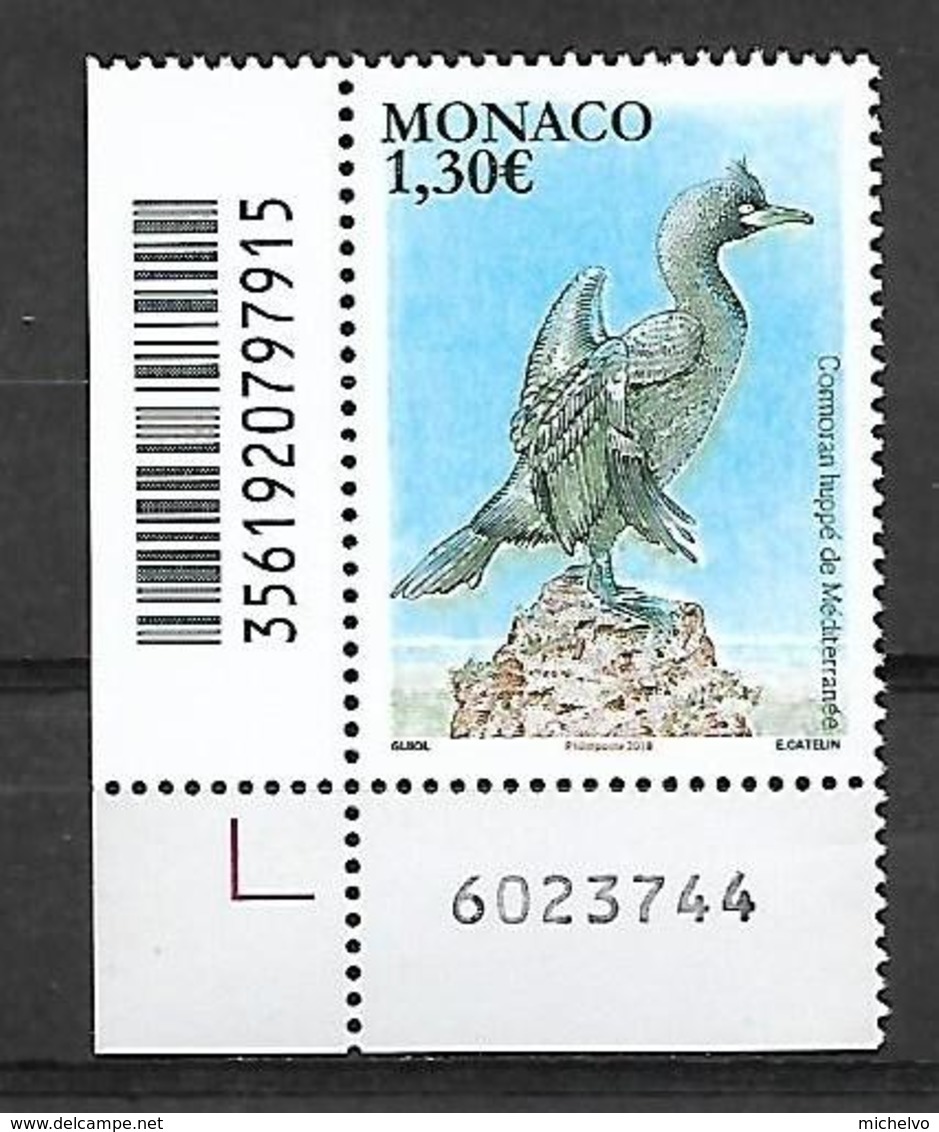 Monaco 2018 - Yv N° 3143 ** - Le Cormoran Huppé De Méditerranée - Unused Stamps