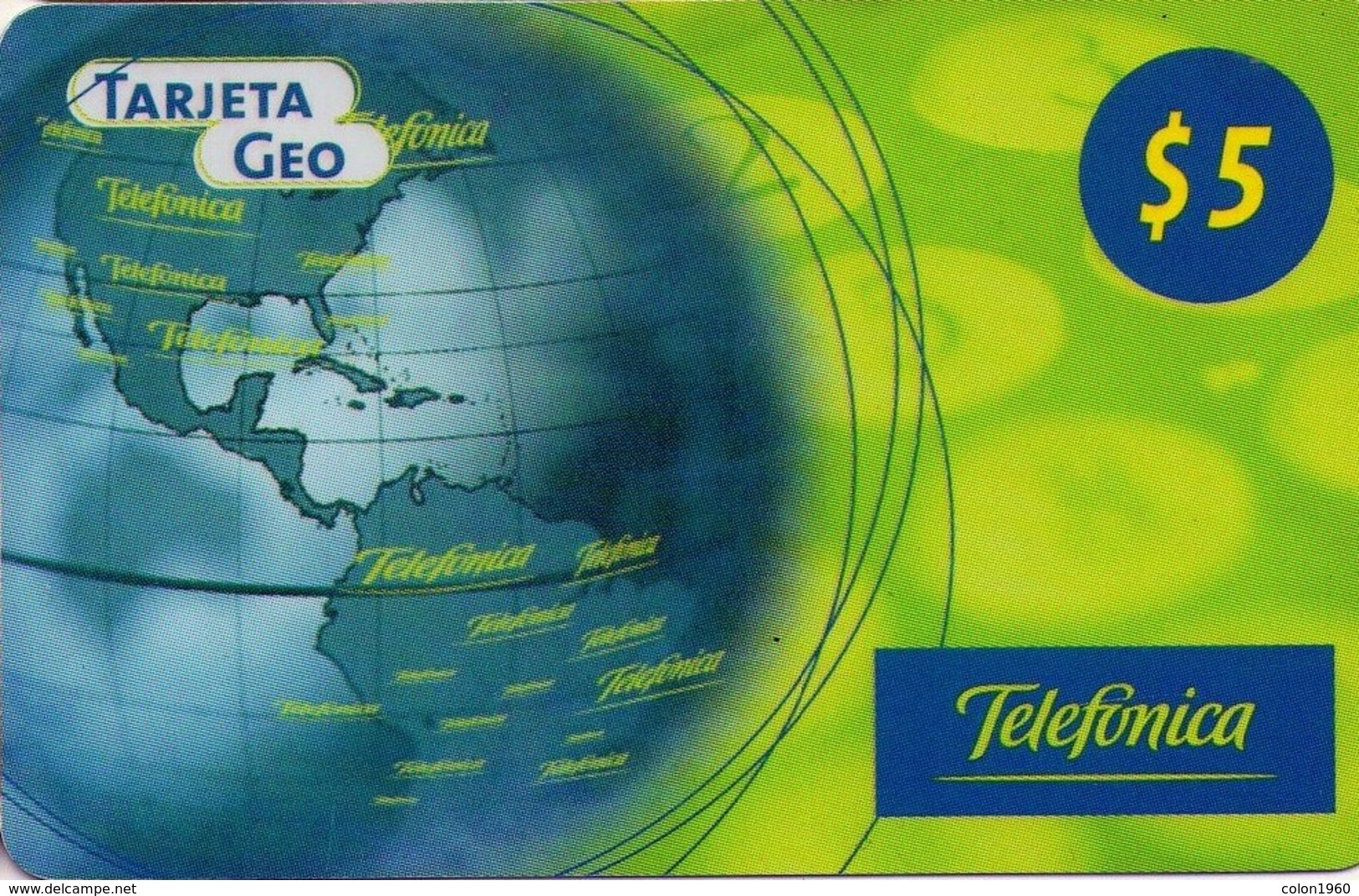 TARJETA TELEFONICA DE ARGENTINA, PREPAGO. TLF-013, TARJETA GEO, MAPA DE AMERICA. (126). COLOR-GRAF - Argentina