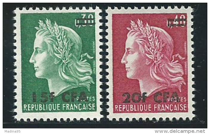 REUNION CFA: **, N° YT 384 Et 385, TB - Unused Stamps