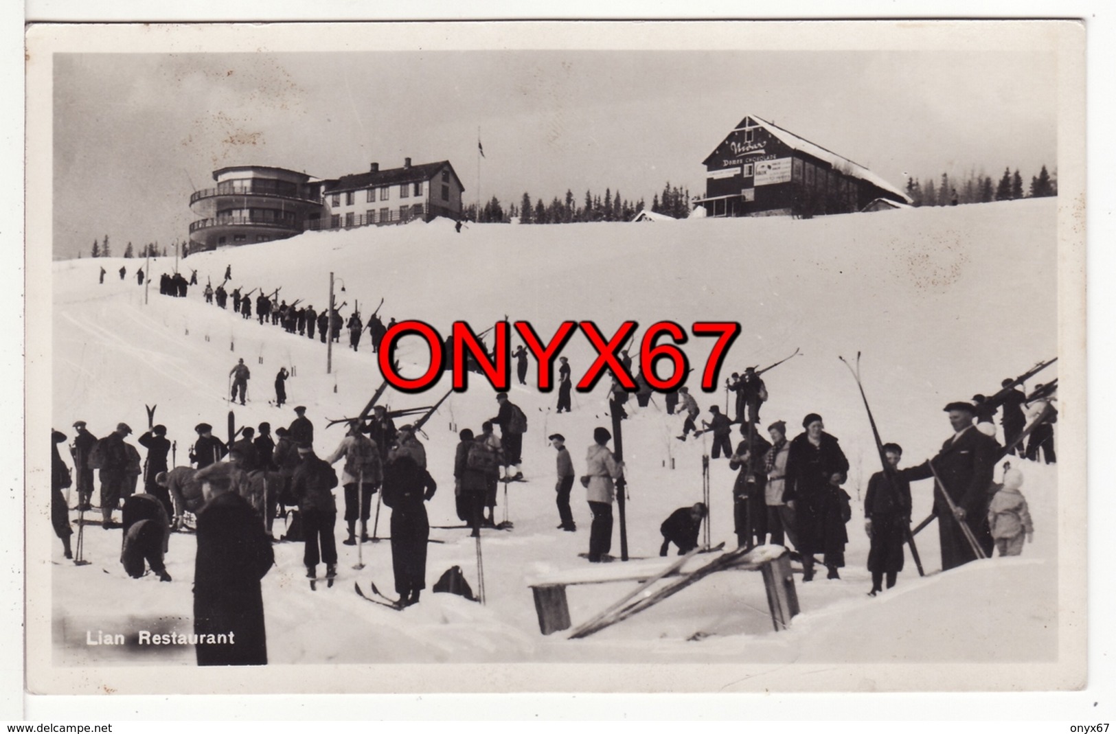 Carte Postale Photo LIAN-TRONDHEIM (Norvège-Norway-Norge) Restaurant SKI SPORT D'HIVER - Norvegia