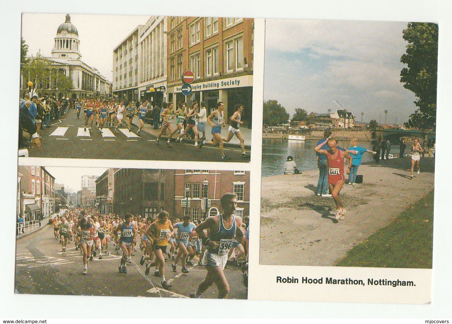 'ROBIN HOOD MARATHON' Nottingham Postcard  ATHLETES RUNNING THROUGH NOTTINGHAM Sport Athletics Gb - Athlétisme