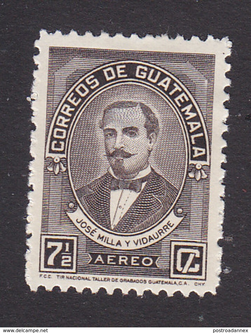 Guatemala, Scott #C134, Mint Hinged, Jose Milla Y Vidaurre, Issued 1945 - Guatemala