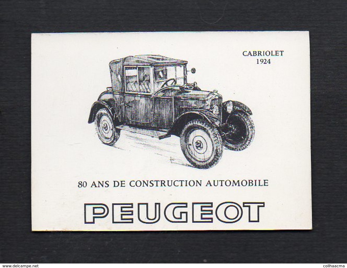 1971 Calendrier De Poche " 80 Ans De Construction Automobile " Peugeot Cabriolet 1924 / Transports - Petit Format : 1971-80