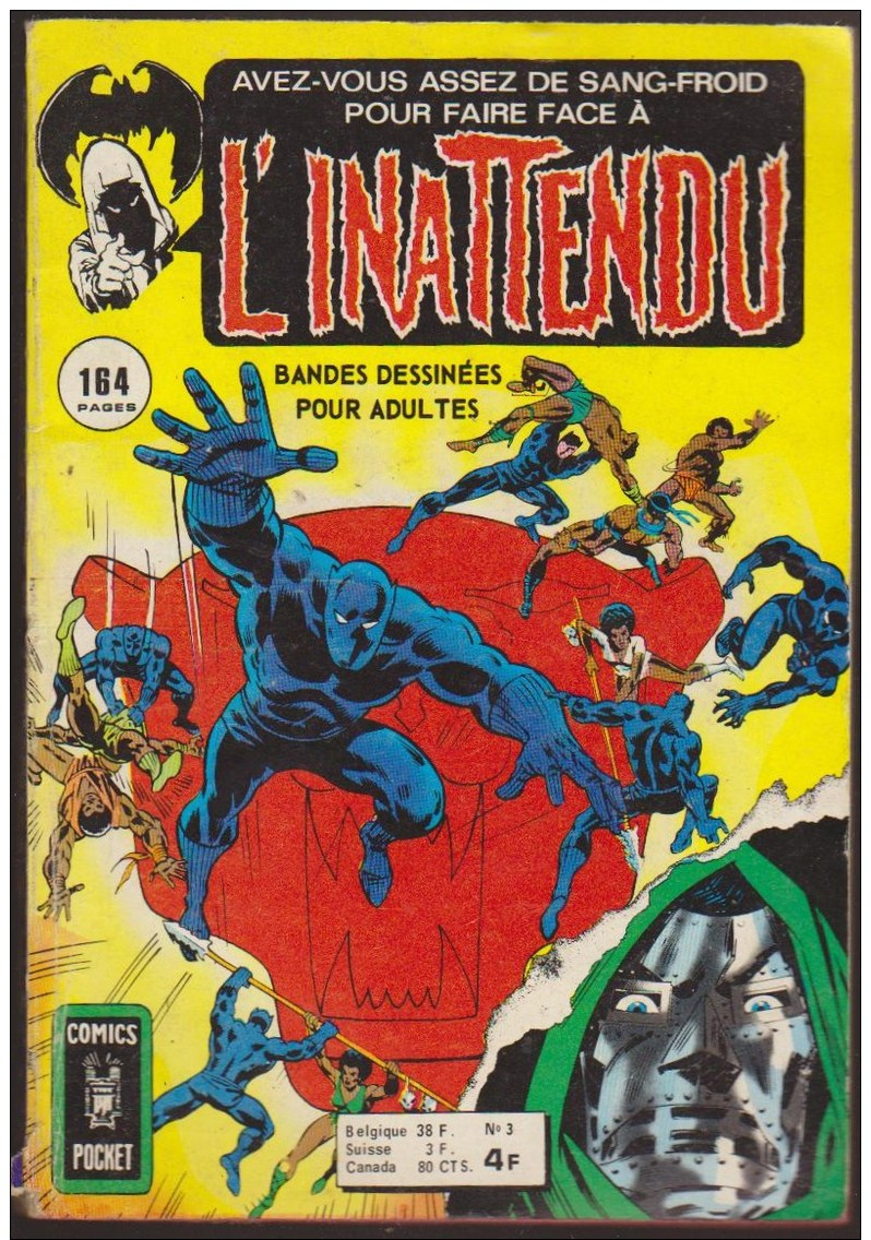 L INATTENDU N° 3 éditions ARTIMA 1975 / COMICS POCKET PETIT FORMAT BD POPULAIRE Super Heros E15 - Petit Format