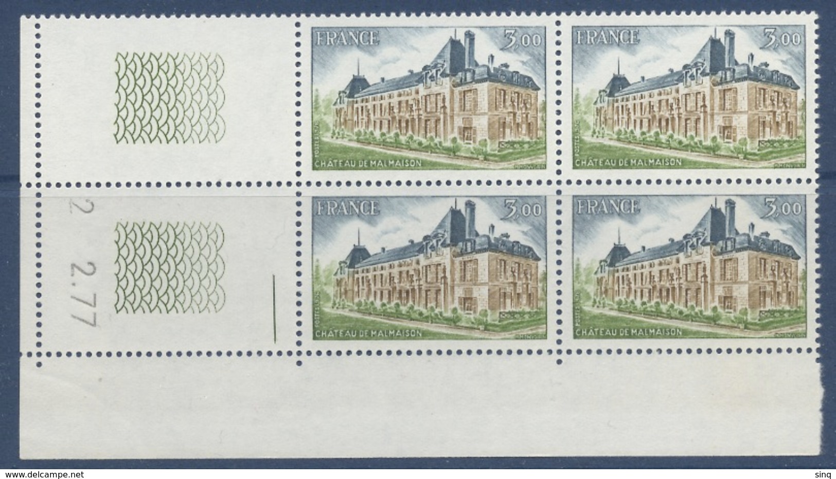 N° 1873 Château De Malmaison - Coin Daté 02-02-77 - 1970-1979