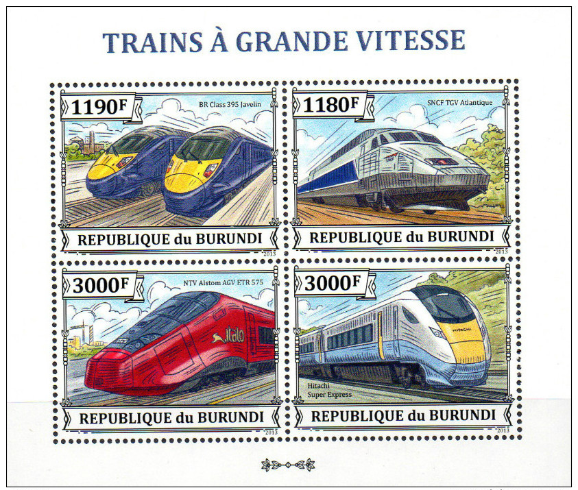 Burundi  Kleinbogen  Hochgeschwindigkeitszüge   ** / MNH - Eisenbahnen