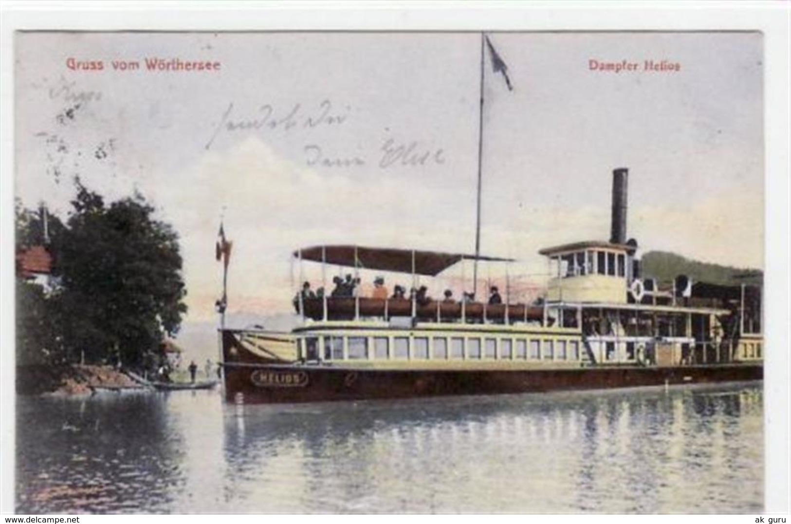 39067249 - Woerthersee Mit Dampfer Helios Gelaufen, Ca. 1900. Ecken Mit Albumabdruecken, Leichte Stempelspuren, Sonst G - Sonstige & Ohne Zuordnung