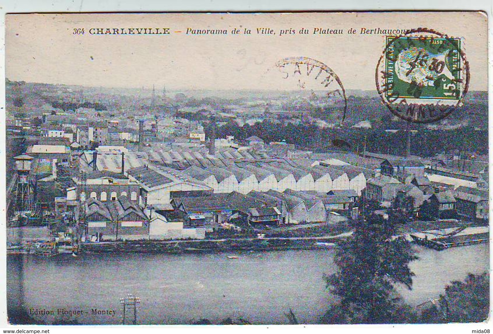 08. CHARLEVILLE . PANORAMA DE LA VILLE PRISE DU PLATEAU DE BERTHAUCOURT . Editeur FLOQUET - Charleville