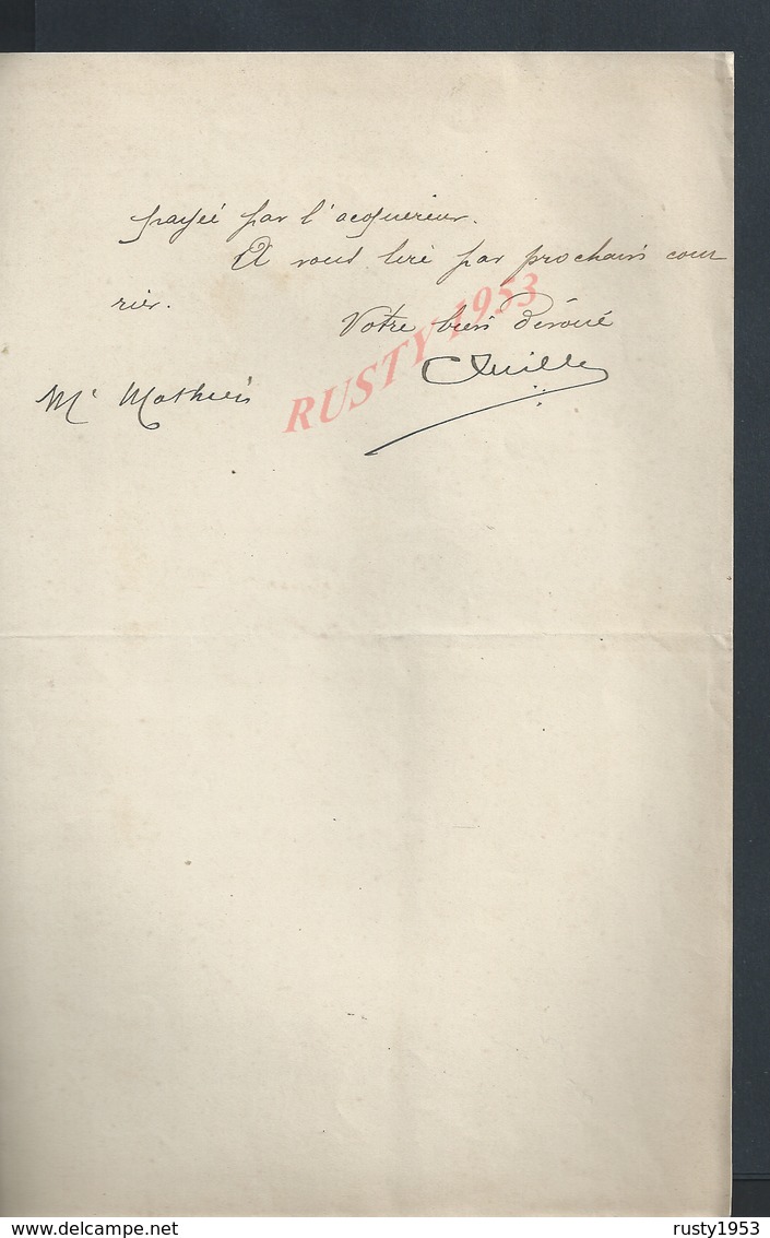 LETTRE DE 1904 QUILLARD PARIS RUE DE ROME : - Manuscrits