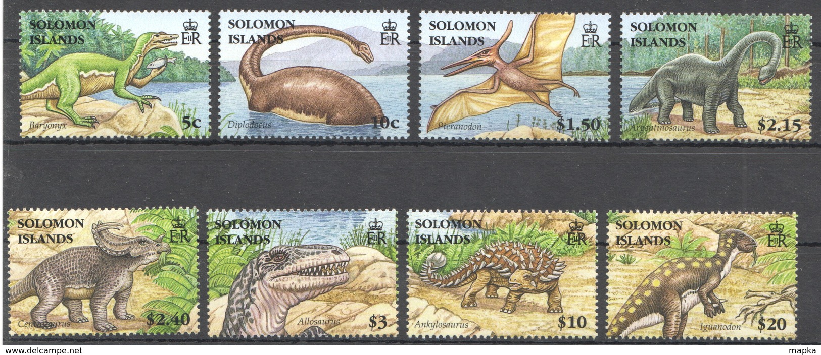 D760 SOLOMON ISLANDS FAUNA PREHISTORIC ANIMALS DINOSAURS 1SET MNH - Vor- U. Frühgeschichte