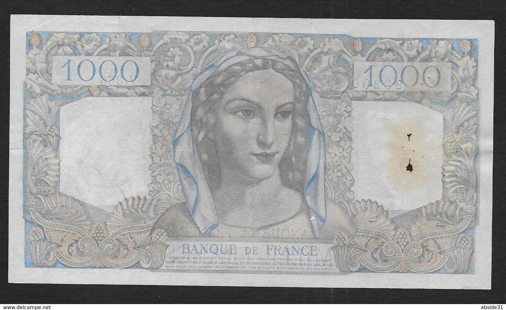 1000 Fr  Minerve Et Hercule  Du 9 - 1 - 1947 - 1 000 F 1945-1950 ''Minerve Et Hercule''