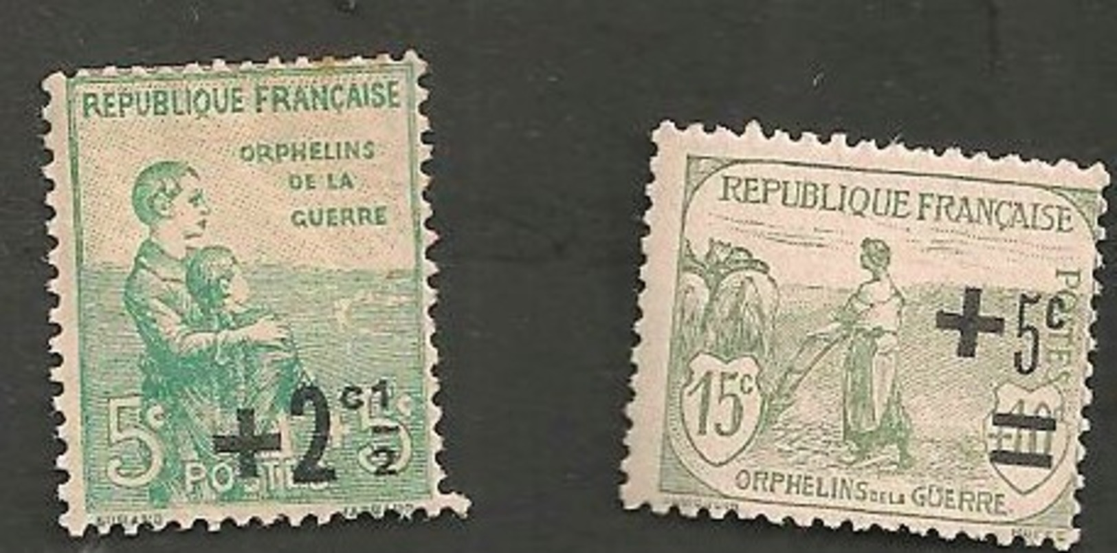 Au Profit Des Orphelins De Guerre Timbres De 1917 Surchargé YT 163 - 164 Neufs Avec Charnière - Autres & Non Classés