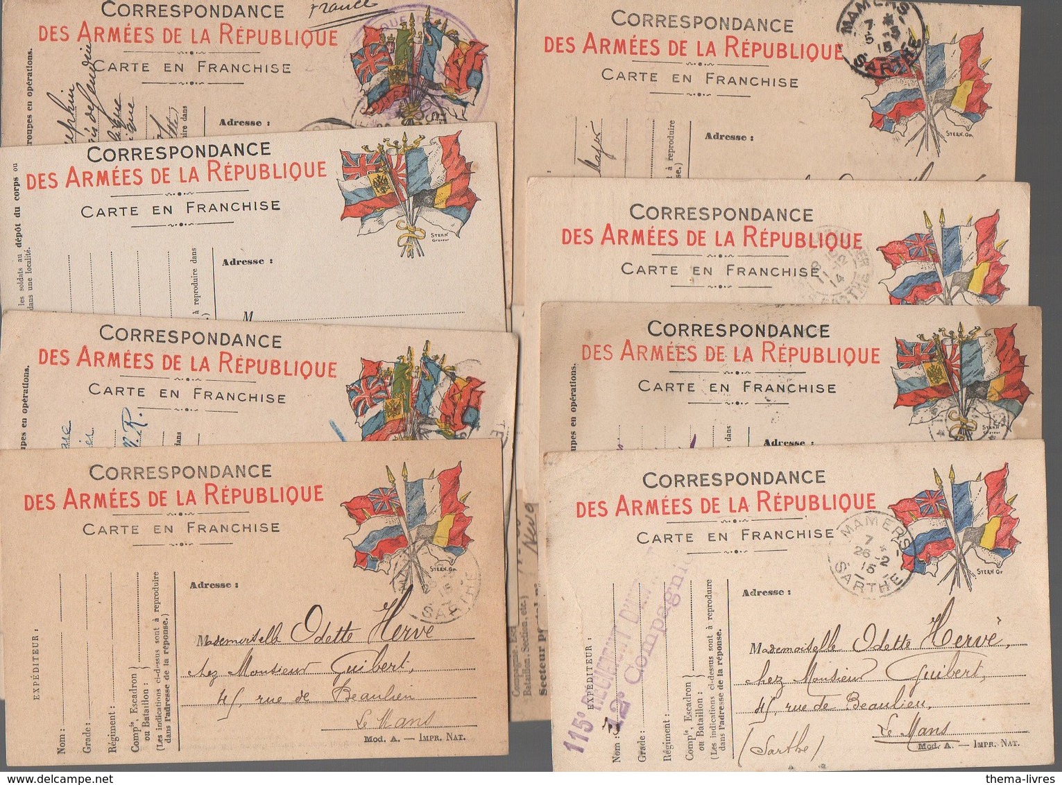 Lot De 10 Cartes De Franchise Militaire Ayant Voyagé + 3 Neuves  (PPP13360) - Lettres & Documents