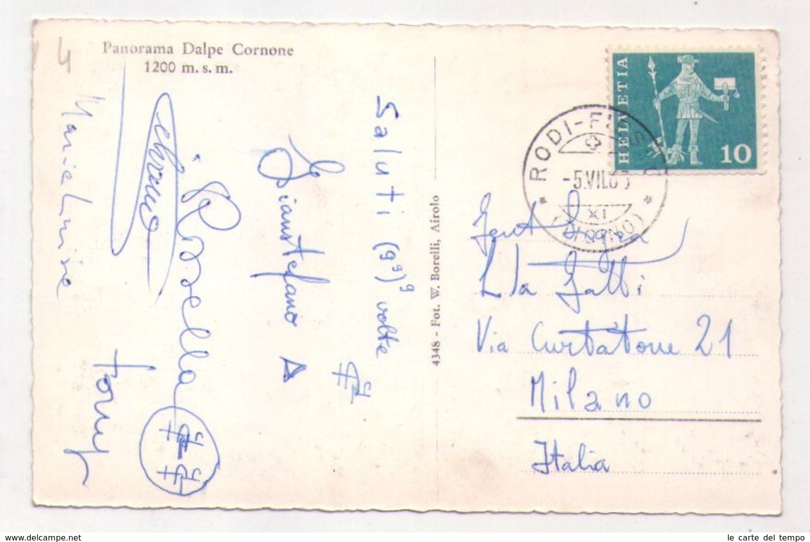 Cartolina/postcard Panorama Dalpe Cornone. 1963 - Dalpe