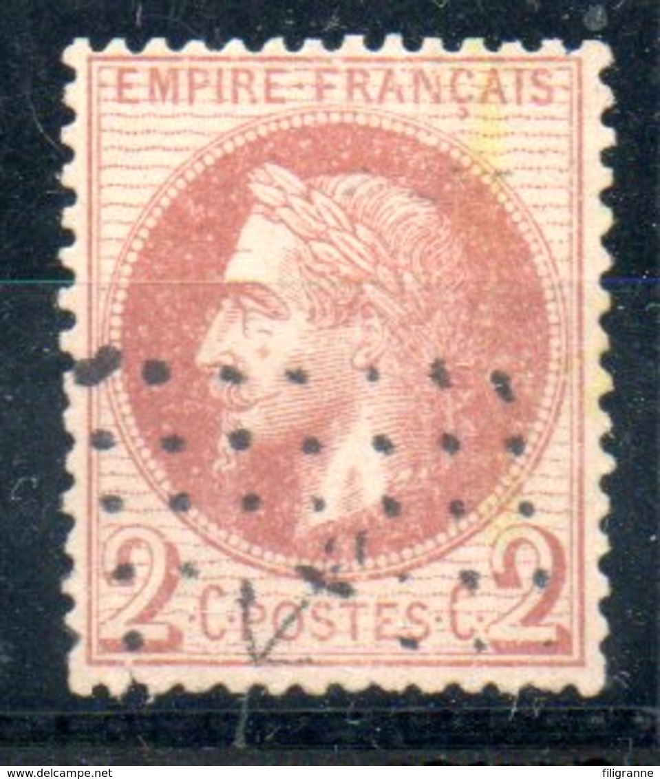 N°26 Obliteration Ancre Superbe Et Bien Dentele Juste Petite Fente En Bas Sur 1 Mm - 1863-1870 Napoléon III Lauré