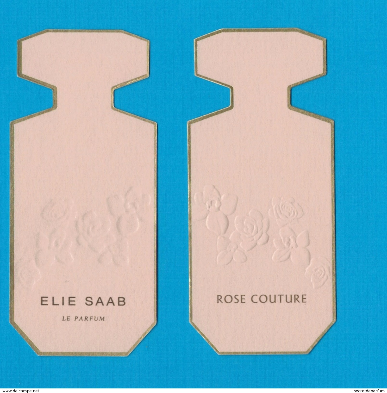 Cartes Parfumées CARTE ELIE SAAB ROSE COUTURE REPLIQUE FLACON  RECTO VERSO - Profumeria Moderna (a Partire Dal 1961)