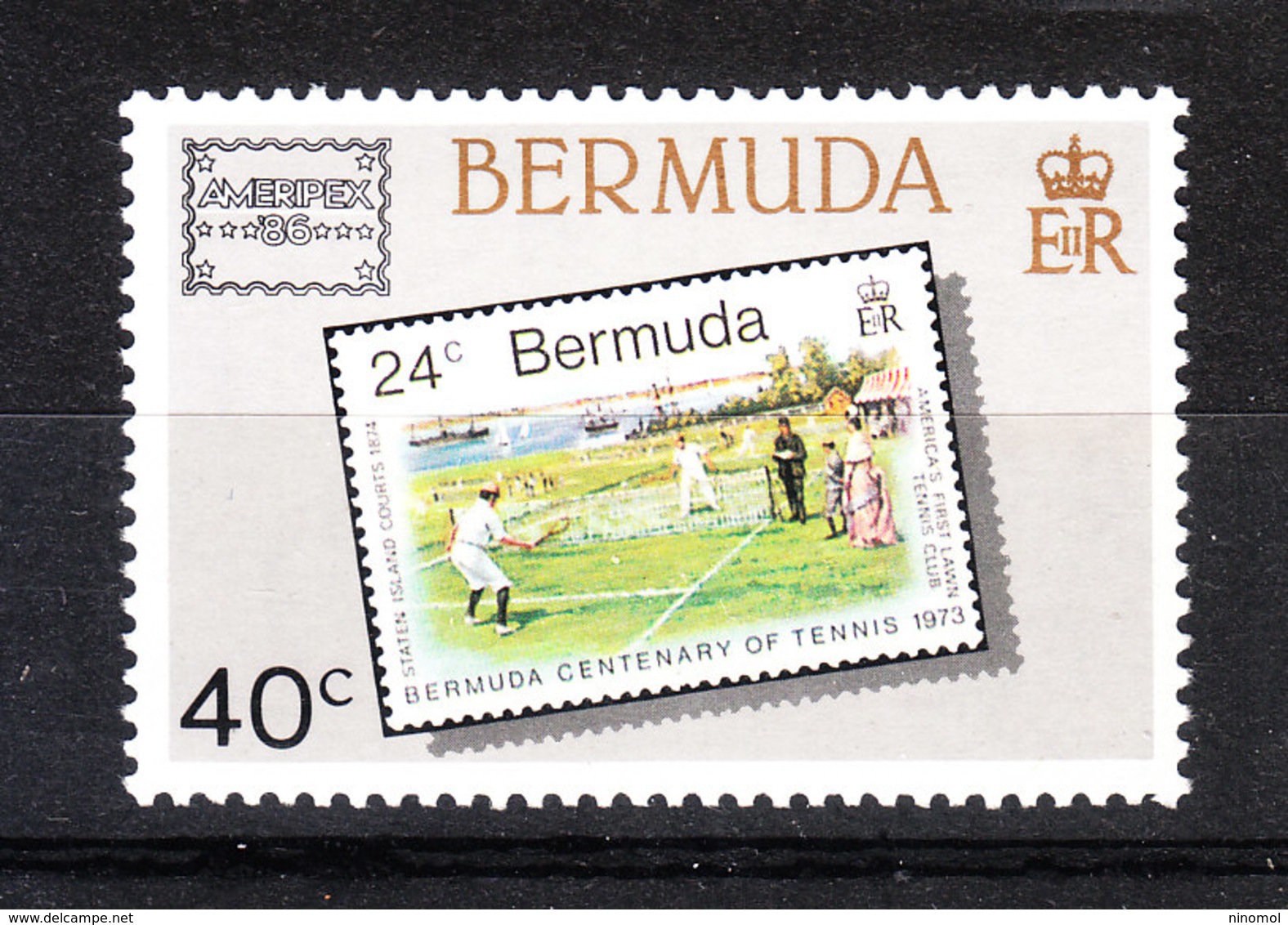 Bermude   -   1986. Cricket: Francobollo Su Francobollo. Stamp On Stamp. MNH - Cricket