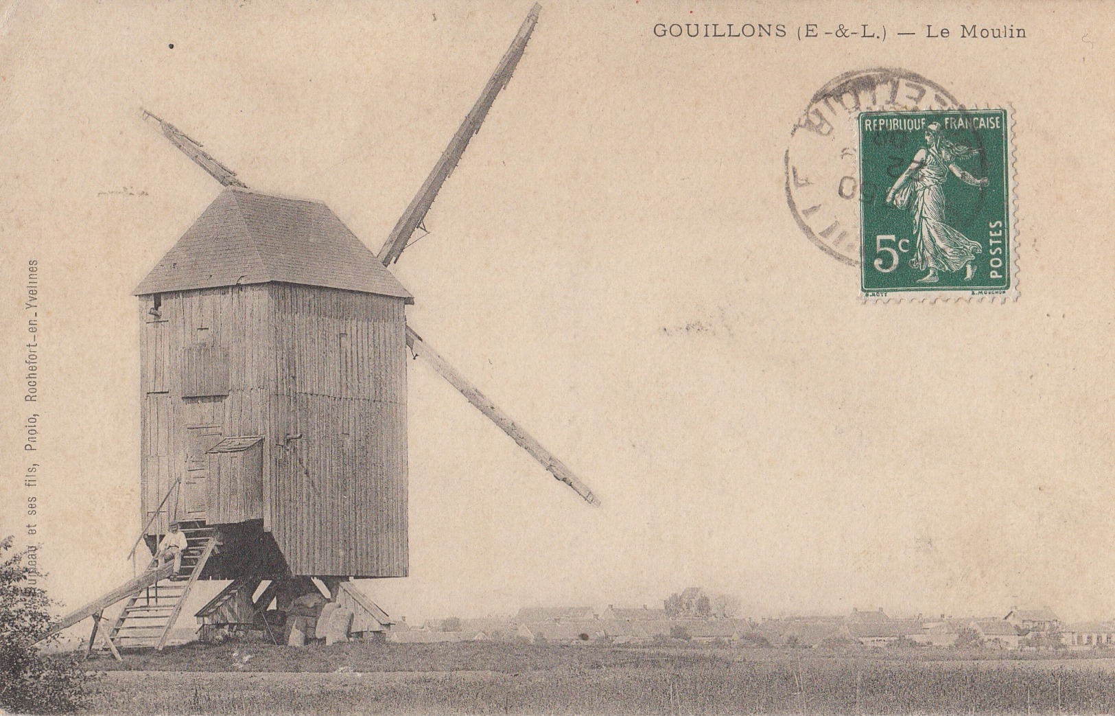 CARTE POSTALE DE GOUILLONS  / LA BEAUCE / MOULIN A VENT - Autres & Non Classés