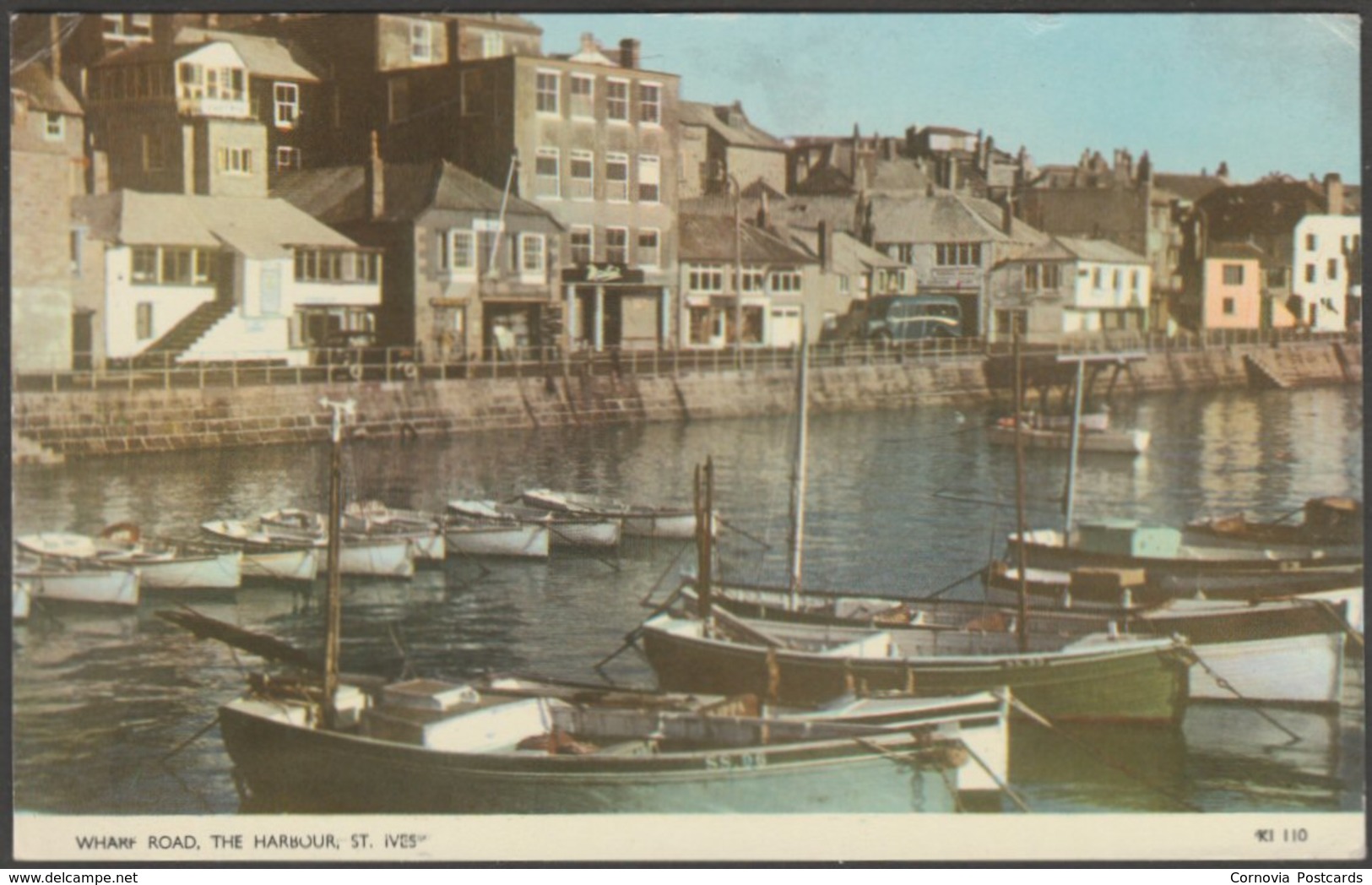 Wharf Road, The Harbour, St Ives, Cornwall, 1962 - Jarrold Postcard - St.Ives
