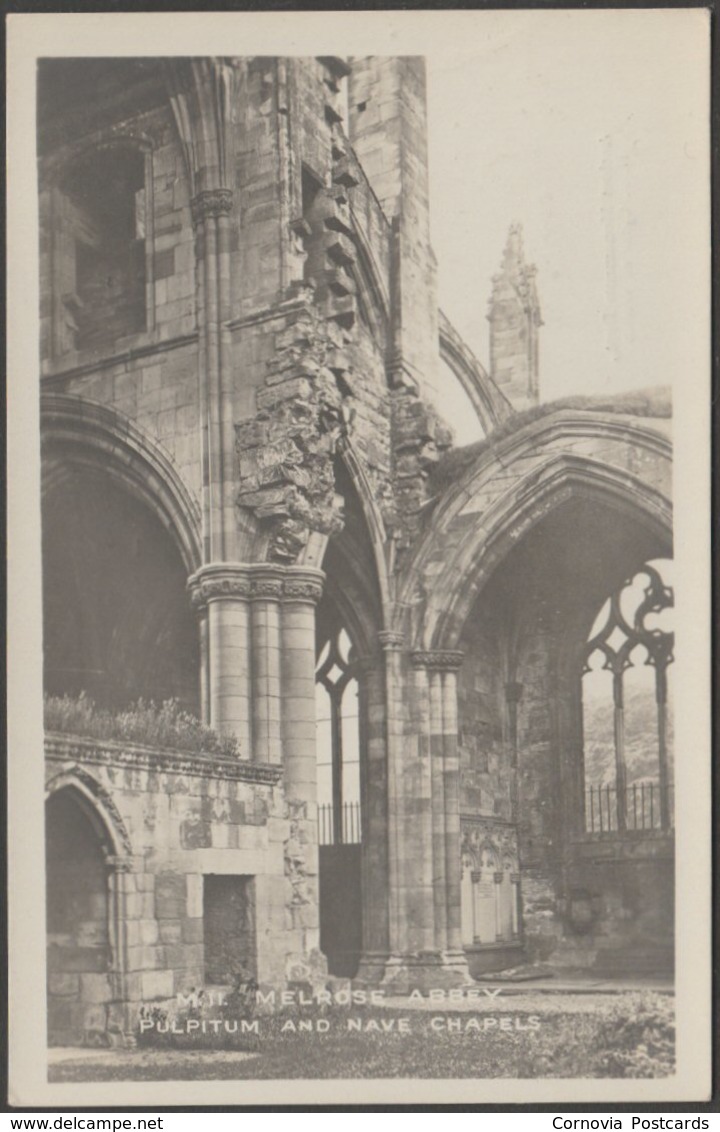 Pulpitum And Nave Chapels, Melrose Abbey, Roxburghshire, C.1930 - Ministry Of Works RP Postcard - Roxburghshire