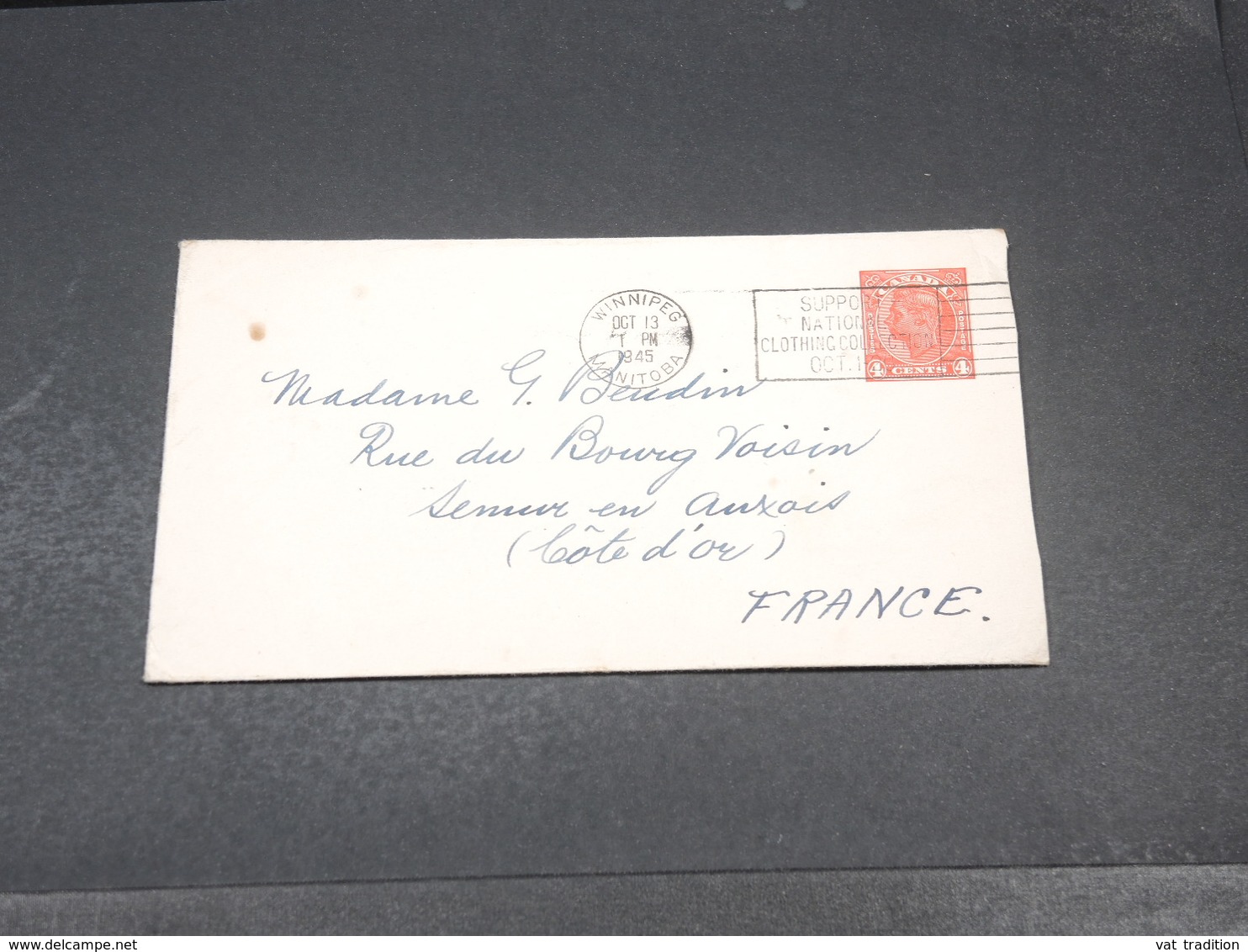 CANADA - Entier Postal De Winnipeg Pour La France En 1945 - L 19131 - 1903-1954 Kings