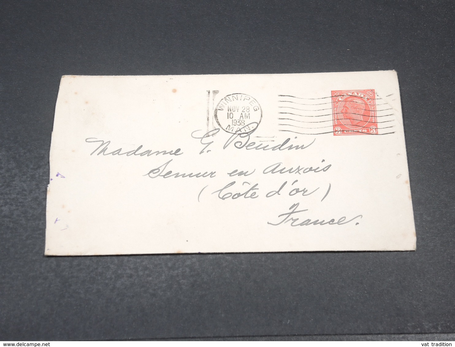 CANADA - Entier Postal De Winnipeg Pour La France En 1938 - L 19133 - 1903-1954 Rois