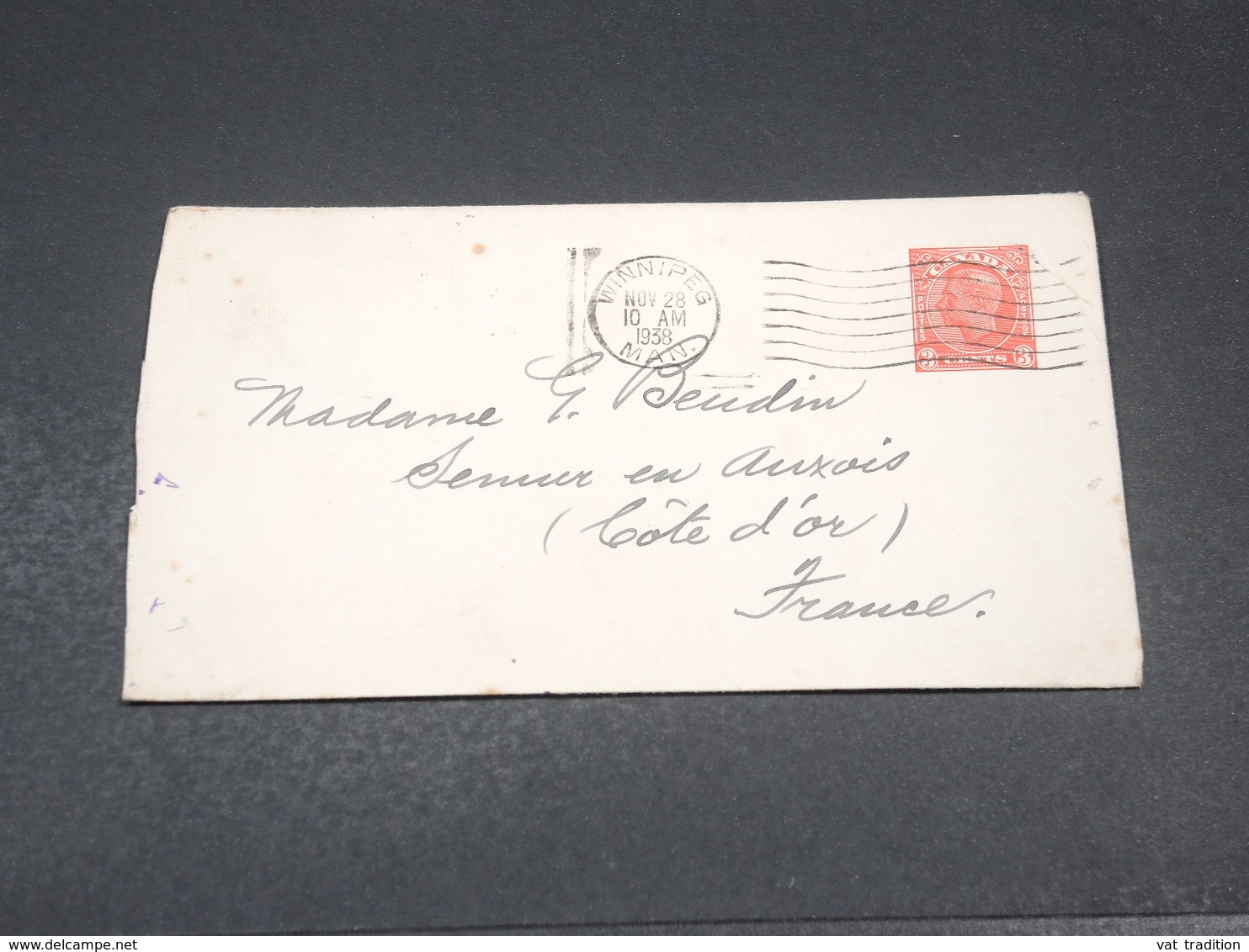 CANADA - Entier Postal De Winnipeg Pour La France En 1938 - L 19133 - 1903-1954 Reyes