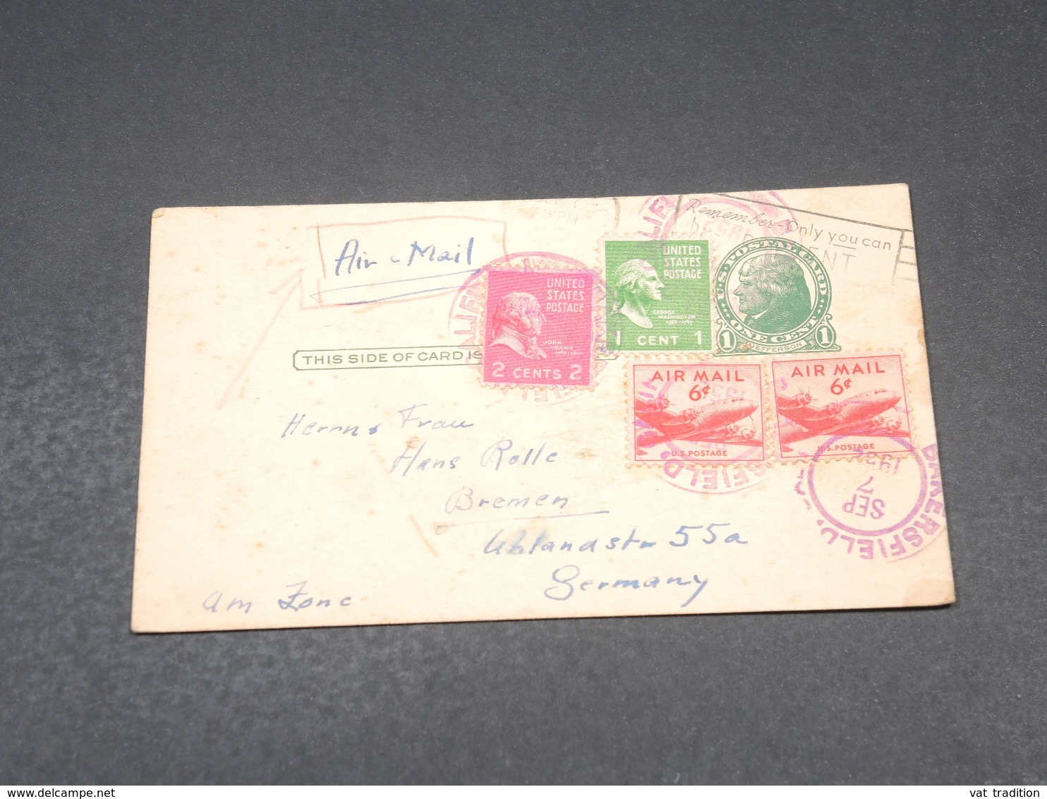 ETATS UNIS - Entier Postal + Complément De Bakersfield Pour L 'Allemagne En 1952 - L 19147 - 1941-60