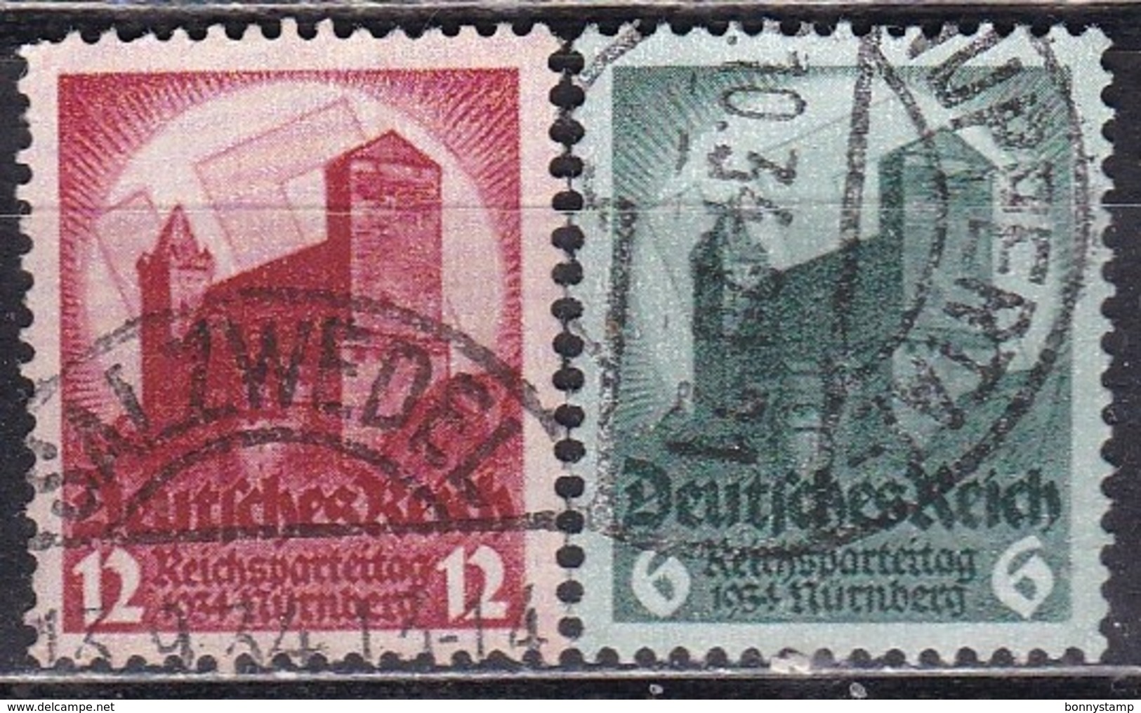 Deutsche Reich, 1934 - Svastika Sun - Usato°  Nr.442/443 - Oblitérés