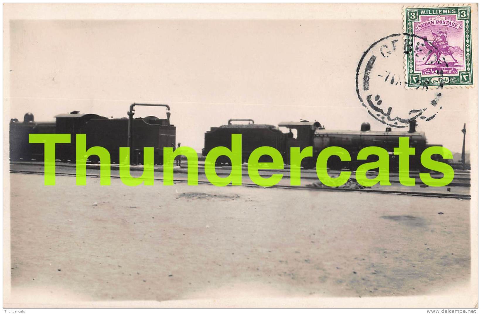 CPA SUDAN CARTE DE PHOTO RPPC REAL PHOTO POSTCARD PORT SUDAN TRAIN LOCOMOTIVE CHEMIN DE FER GARE STATION RAILWAY - Sudan