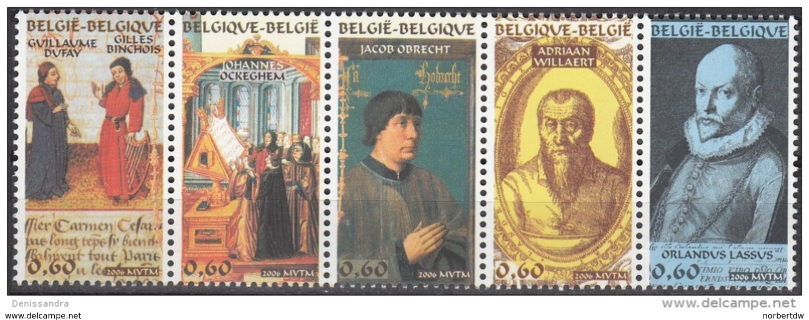 Belgium**Religious 15th Century Polyphonic Music-5stamps From Booklet-2006-Musik-Musique-Muziek-MNH - Nuevos