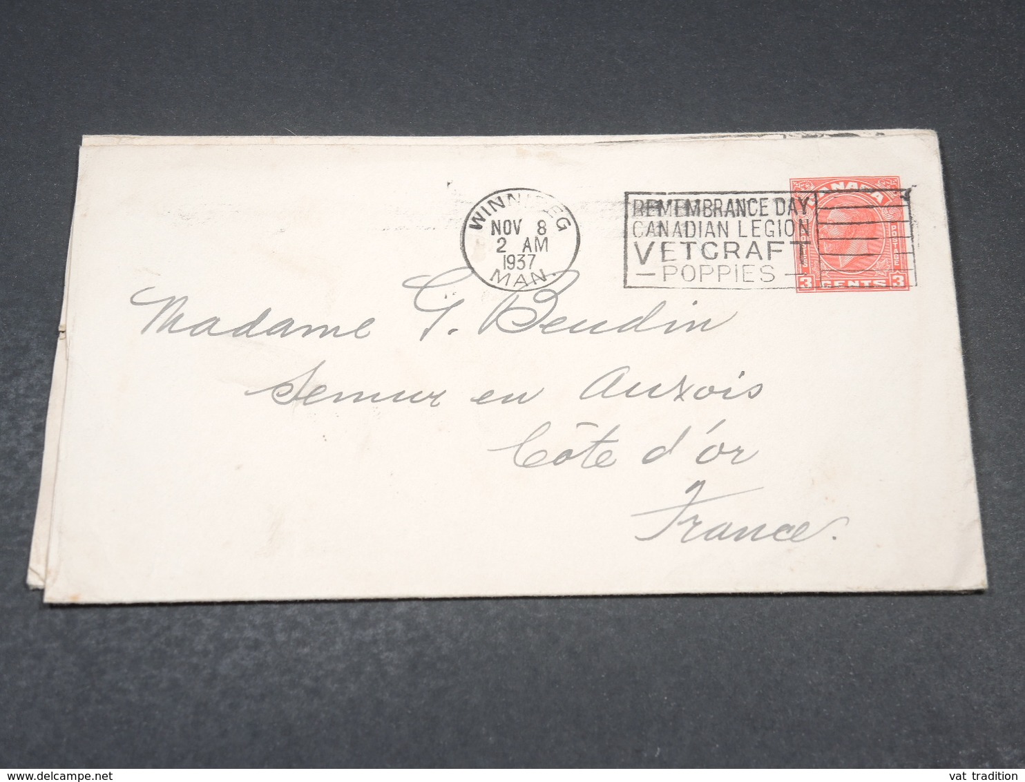 CANADA - Entier Postal De Winnipeg Pour La France En 1937 - L 19170 - 1903-1954 Reyes